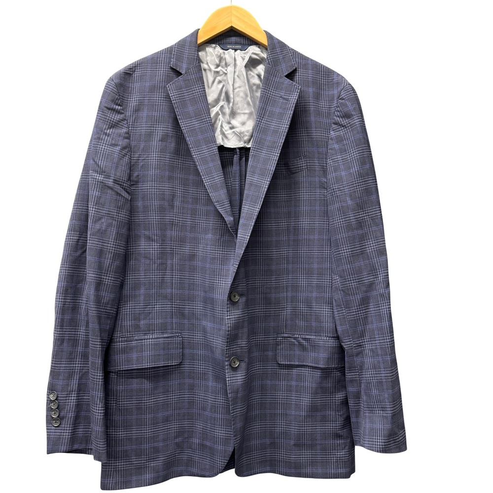 Brooks Brothers Sport Coat Mens 42L Regent Fit Blue Plaid Reda Italy Wool Blazer